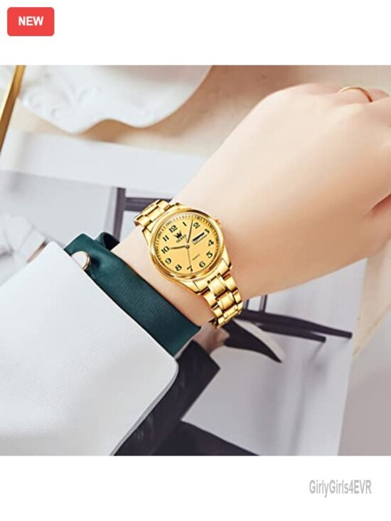 Women\'s Business Dress Watch Gold Silver Tone Stainless Steel Band Quartz Day main image 4